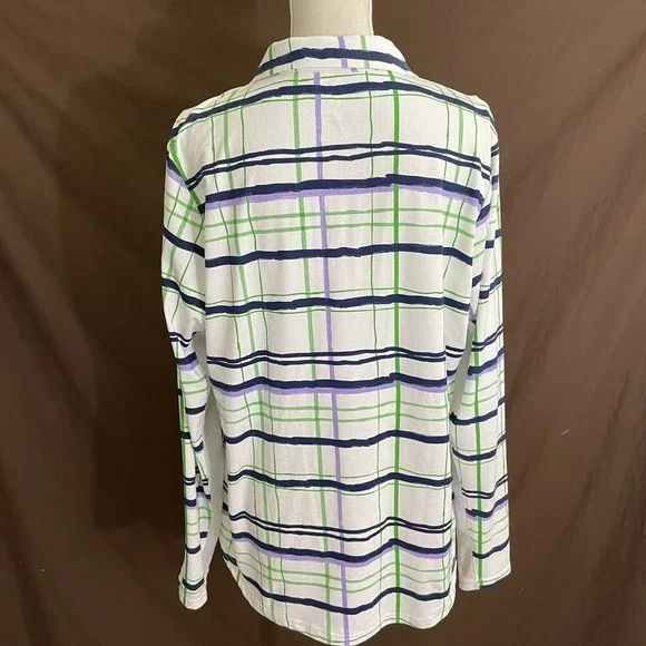 SanSoleil Women UPF 50  Long mesh sleeve 1/4 Zip Golf top shirt Size XL - Picture 5 of 6